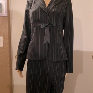 Light summer pinstriped skirt suit. Unique and cute!